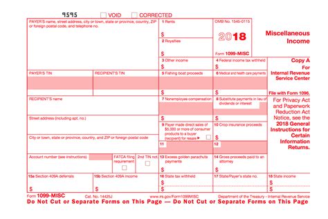 Printable 1099 Misc Form 2018